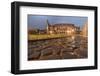 Dusk lights on the Colosseum, the old Flavian Amphitheatre, and symbol of the city, UNESCO World He-Roberto Moiola-Framed Photographic Print