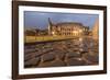 Dusk lights on the Colosseum, the old Flavian Amphitheatre, and symbol of the city, UNESCO World He-Roberto Moiola-Framed Photographic Print