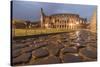 Dusk lights on the Colosseum, the old Flavian Amphitheatre, and symbol of the city, UNESCO World He-Roberto Moiola-Stretched Canvas