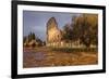 Dusk lights on the Colosseum, the old Flavian Amphitheatre, and symbol of the city, UNESCO World He-Roberto Moiola-Framed Photographic Print