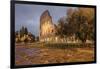 Dusk lights on the Colosseum, the old Flavian Amphitheatre, and symbol of the city, UNESCO World He-Roberto Moiola-Framed Photographic Print