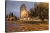 Dusk lights on the Colosseum, the old Flavian Amphitheatre, and symbol of the city, UNESCO World He-Roberto Moiola-Stretched Canvas