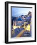 Dusk, Oia, Santorini, Cyclades Islands, Greece-Peter Adams-Framed Photographic Print