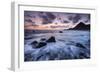 Dusk on the Rocky Shores of Speke's Mill Mouth in North Devon, England. Summer-Adam Burton-Framed Photographic Print