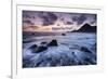 Dusk on the Rocky Shores of Speke's Mill Mouth in North Devon, England. Summer-Adam Burton-Framed Photographic Print