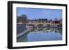 Dusk on Tiber River with Umberto I Bridge and Basilica Di San Pietro in Vatican in Background-Roberto Moiola-Framed Photographic Print