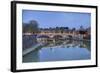 Dusk on Tiber River with Umberto I Bridge and Basilica Di San Pietro in Vatican in Background-Roberto Moiola-Framed Photographic Print