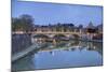 Dusk on Tiber River with Umberto I Bridge and Basilica Di San Pietro in Vatican in Background-Roberto Moiola-Mounted Photographic Print