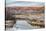 Dusk over Canadian River and Medicine Bow Mountains in North Park near Walden, Colorado, Late Fall-PixelsAway-Stretched Canvas