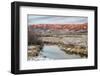 Dusk over Canadian River and Medicine Bow Mountains in North Park near Walden, Colorado, Late Fall-PixelsAway-Framed Photographic Print