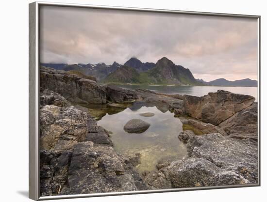 Dusk Over Flakstad, Flakstadoya, Lofoten Islands, Norway, Scandinavia-Gary Cook-Framed Photographic Print