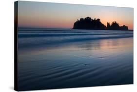 Dusk over James Island at La Push Beach on the the Pacific Northwest, Washington State, United Stat-Martin Child-Stretched Canvas