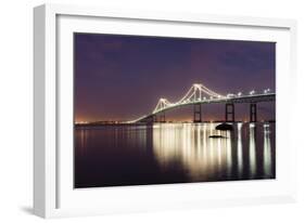 Dusk over Newport Bridge-Michael Blanchette Photography-Framed Photographic Print