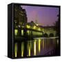 Dusk over the Pulteney Bridge and River Avon, Bath, UNESCO World Heritage Site, Somerset, England-Stuart Black-Framed Stretched Canvas