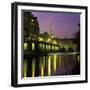 Dusk over the Pulteney Bridge and River Avon, Bath, UNESCO World Heritage Site, Somerset, England-Stuart Black-Framed Photographic Print