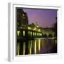 Dusk over the Pulteney Bridge and River Avon, Bath, UNESCO World Heritage Site, Somerset, England-Stuart Black-Framed Photographic Print