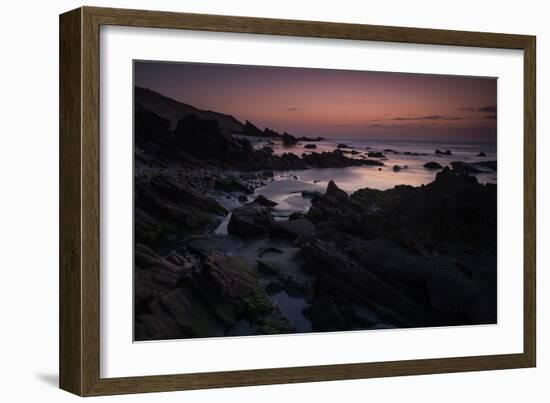 Dusk over the Rocks in Jericoacoara, Brazil-Alex Saberi-Framed Photographic Print