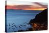 Dusk over the Town of Copacabana and Lake Titicaca-Alex Saberi-Stretched Canvas