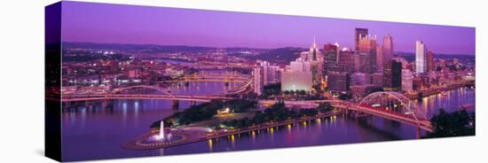 Dusk, Pittsburgh, Pennsylvania, USA-null-Stretched Canvas