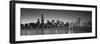 Dusk, Skyline, Chicago, Illinois, USA BW Black and White-null-Framed Photographic Print