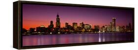 Dusk, Skyline, Chicago, Illinois, USA-null-Framed Stretched Canvas