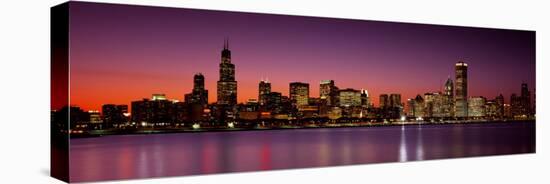 Dusk, Skyline, Chicago, Illinois, USA-null-Stretched Canvas