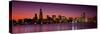 Dusk, Skyline, Chicago, Illinois, USA-null-Stretched Canvas