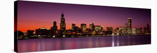 Dusk, Skyline, Chicago, Illinois, USA-null-Stretched Canvas