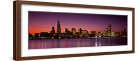 Dusk, Skyline, Chicago, Illinois, USA-null-Framed Photographic Print