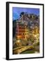 Dusk View of the Colorful Sea Village of Riomaggiore, Cinque Terre, Liguria, Italy-Stefano Politi Markovina-Framed Photographic Print