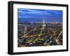 Dusk View over Eiffel Tower and Paris, France-Peter Adams-Framed Photographic Print