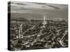 Dusk View over Eiffel Tower and Paris, France-Peter Adams-Stretched Canvas