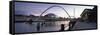 Dusk View Towards Millennium Bridge, River Tyne, Newcastle Upon Tyne, Tyne and Wear, England-Lee Frost-Framed Stretched Canvas