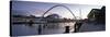 Dusk View Towards Millennium Bridge, River Tyne, Newcastle Upon Tyne, Tyne and Wear, England-Lee Frost-Stretched Canvas