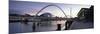 Dusk View Towards Millennium Bridge, River Tyne, Newcastle Upon Tyne, Tyne and Wear, England-Lee Frost-Mounted Photographic Print