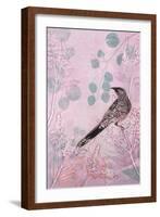 Dusk Wattlebird in Pink-Trudy Rice-Framed Art Print