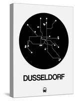 Dusseldorf Black Subway Map-NaxArt-Stretched Canvas