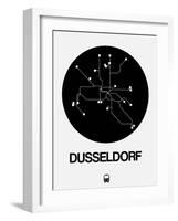 Dusseldorf Black Subway Map-NaxArt-Framed Art Print