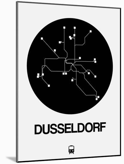 Dusseldorf Black Subway Map-NaxArt-Mounted Art Print