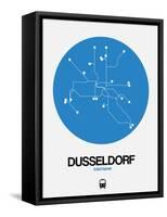 Dusseldorf Blue Subway Map-NaxArt-Framed Stretched Canvas