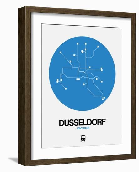 Dusseldorf Blue Subway Map-NaxArt-Framed Art Print