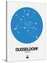 Dusseldorf Blue Subway Map-NaxArt-Stretched Canvas