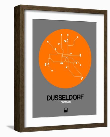 Dusseldorf Orange Subway Map-NaxArt-Framed Art Print