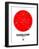Dusseldorf Red Subway Map-NaxArt-Framed Art Print
