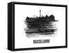 Dusseldorf Skyline Brush Stroke - Black II-NaxArt-Framed Stretched Canvas