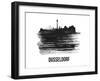 Dusseldorf Skyline Brush Stroke - Black II-NaxArt-Framed Art Print