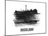 Dusseldorf Skyline Brush Stroke - Black II-NaxArt-Mounted Art Print