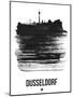 Dusseldorf Skyline Brush Stroke - Black-NaxArt-Mounted Art Print