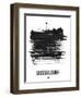 Dusseldorf Skyline Brush Stroke - Black-NaxArt-Framed Art Print