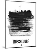 Dusseldorf Skyline Brush Stroke - Black-NaxArt-Mounted Art Print